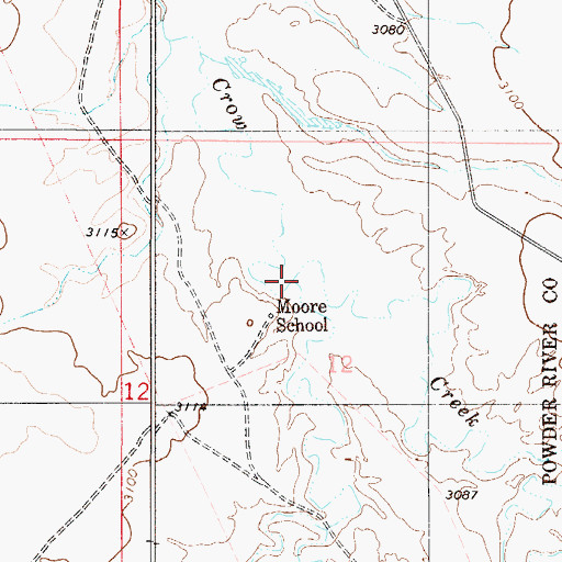 Topographic Map of Cabin Creek, MT