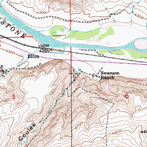 Topographic Map of Cady Coulee, MT
