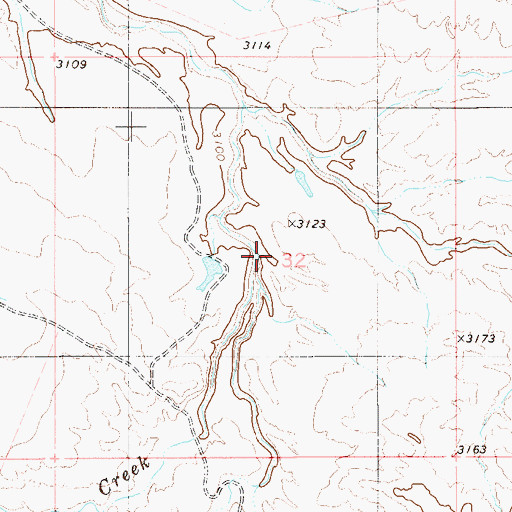 Topographic Map of Cady Creek, MT