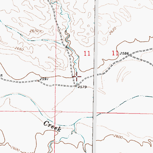Topographic Map of Calamity Coulee, MT