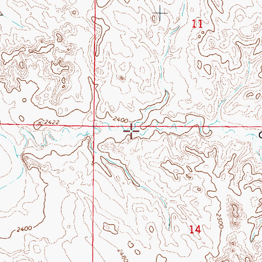 Topographic Map of Calamity Coulee, MT