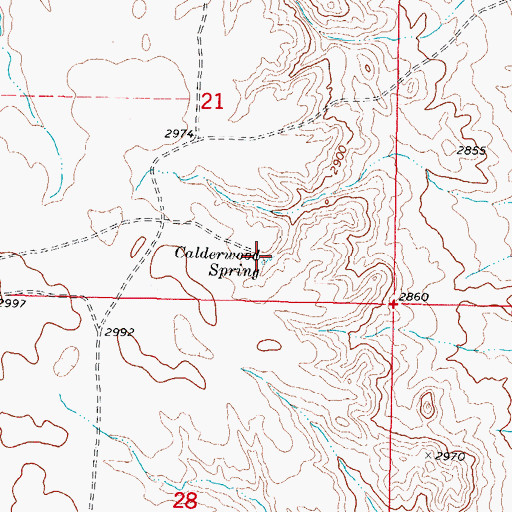 Topographic Map of Calderwood Spring, MT
