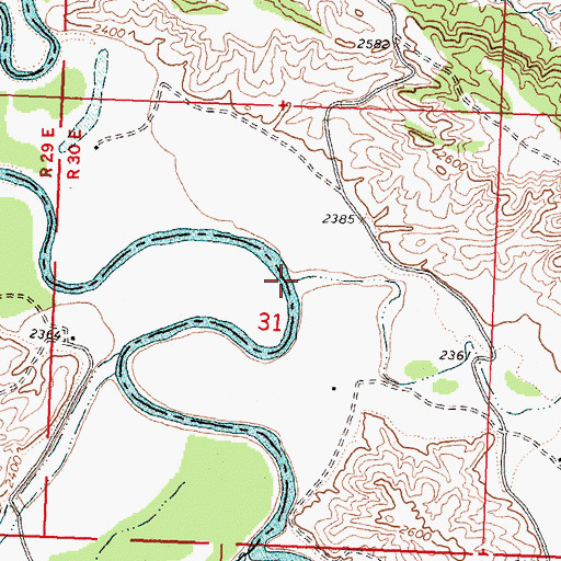 Topographic Map of Calf Creek, MT