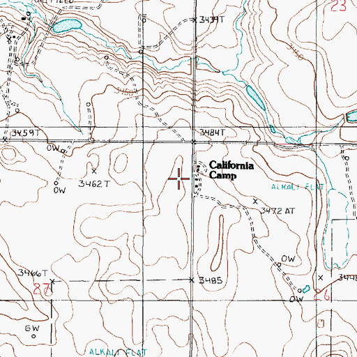 Topographic Map of California Camp, MT