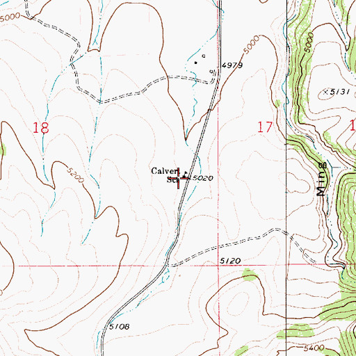 Topographic Map of Calvert School (historical), MT