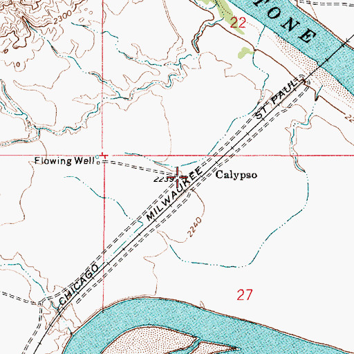 Topographic Map of Calypso, MT
