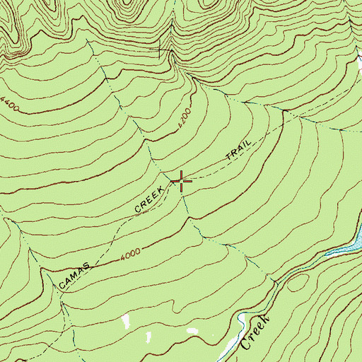 Topographic Map of Camas Creek Trail, MT
