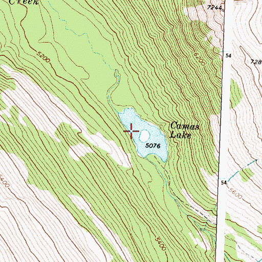 Topographic Map of Camas Lake, MT