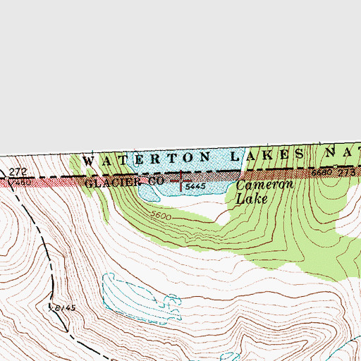 Topographic Map of Cameron Lake, MT