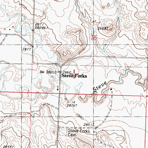 Topographic Map of Camp Creek, MT