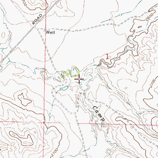 Topographic Map of Camp Creek, MT