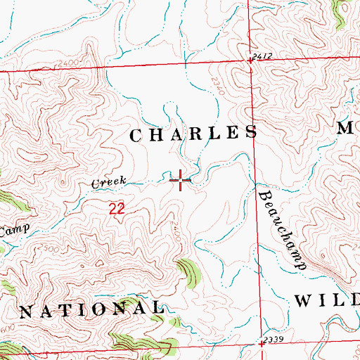Topographic Map of Camp Creek, MT