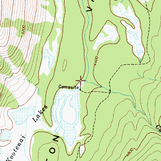 Topographic Map of Camp Creek, MT