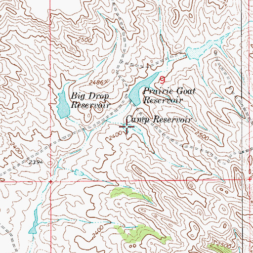 Topographic Map of Camp Reservoir, MT