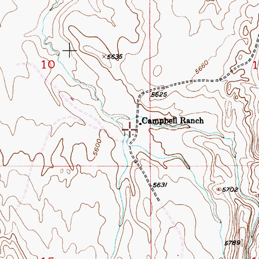 Topographic Map of Campbell Ranch, MT