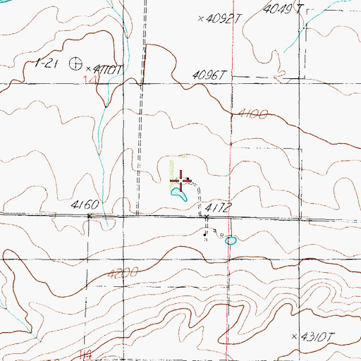 Topographic Map of Campbell Ranch, MT