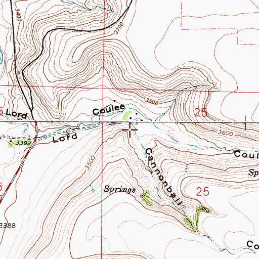 Topographic Map of Cannonball Coulee, MT