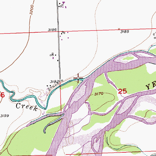 Topographic Map of Canyon Creek, MT