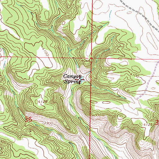 Topographic Map of Canyon Spring, MT