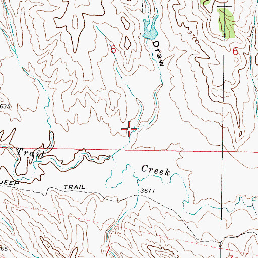 Topographic Map of Canyon Springs Draw, MT