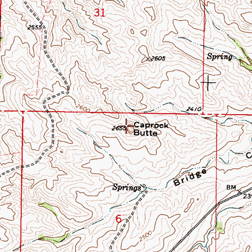 Topographic Map of Caprock Butte, MT