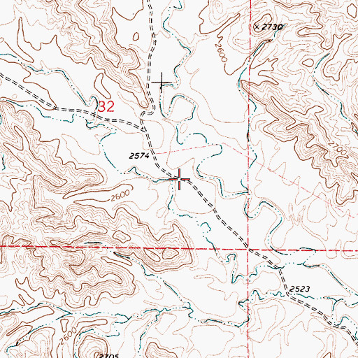 Topographic Map of Caprock Coulee, MT