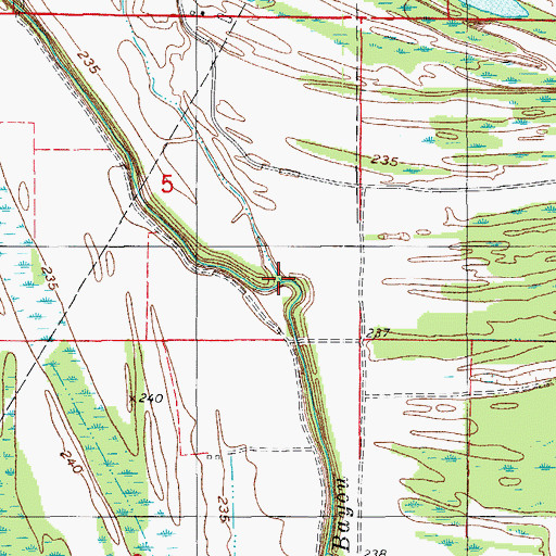 Topographic Map of Fourche Bayou, AR