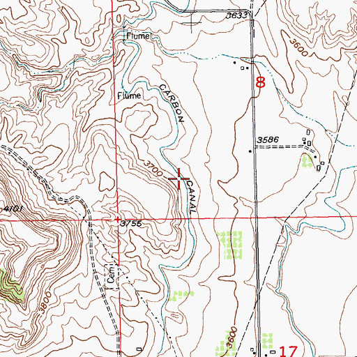 Topographic Map of Carbon Canal, MT