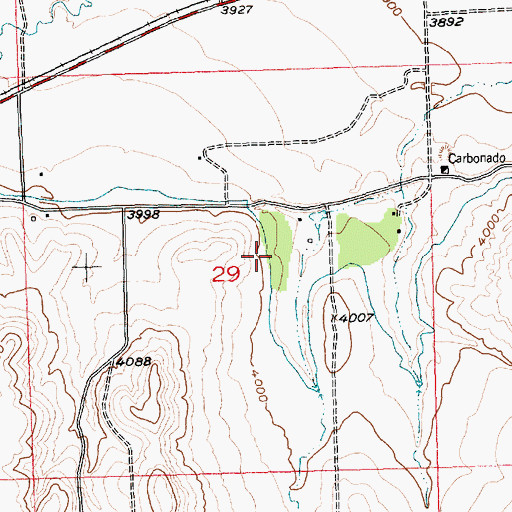 Topographic Map of Carbonado Ditch, MT
