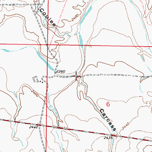 Topographic Map of Carcass Coulee, MT