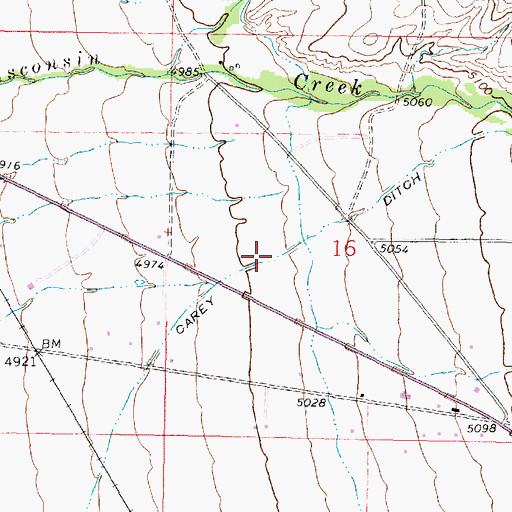 Topographic Map of Carey Ditch, MT