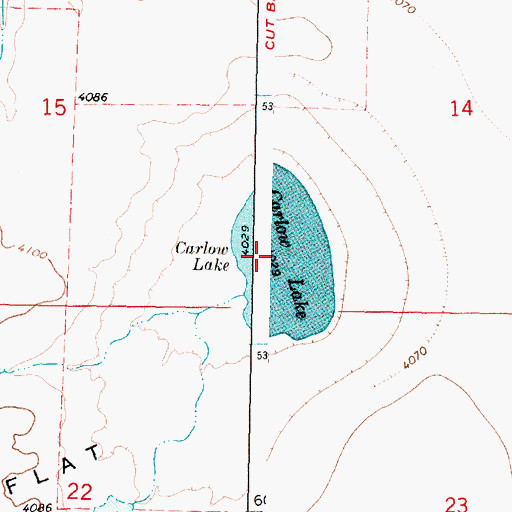 Topographic Map of Carlow Lake, MT