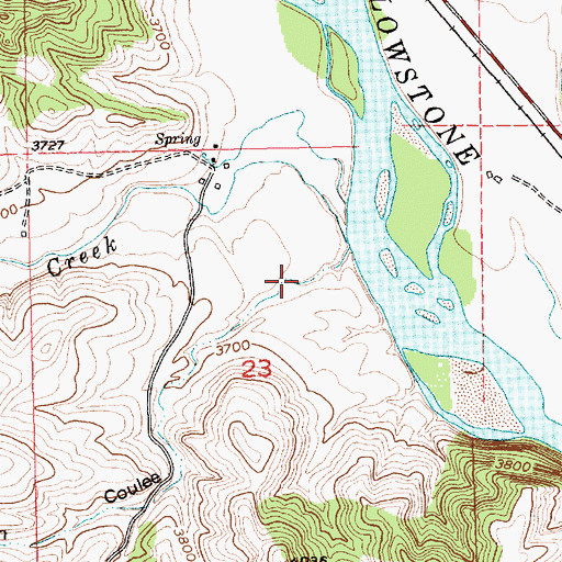 Topographic Map of Carlton Coulee, MT