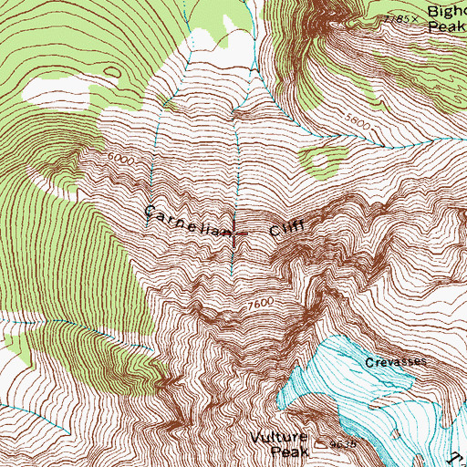 Topographic Map of Carnelian Cliff, MT