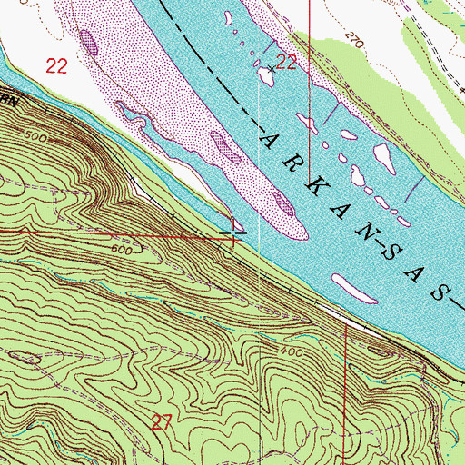 Topographic Map of Fourche LaFave River, AR