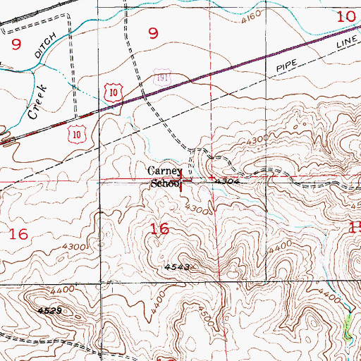 Topographic Map of Carney School (historical), MT