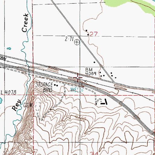 Topographic Map of Carpenter, MT
