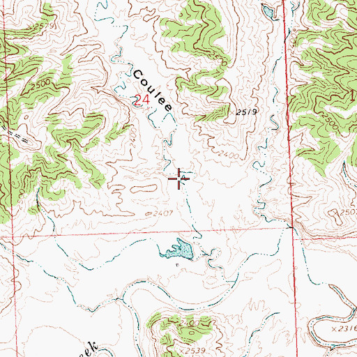 Topographic Map of Carpenter Coulee, MT