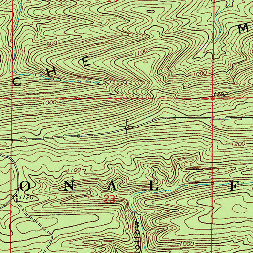 Topographic Map of Fourche Mountain, AR