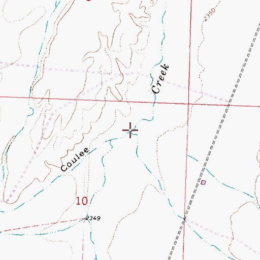Topographic Map of Cart Coulee, MT