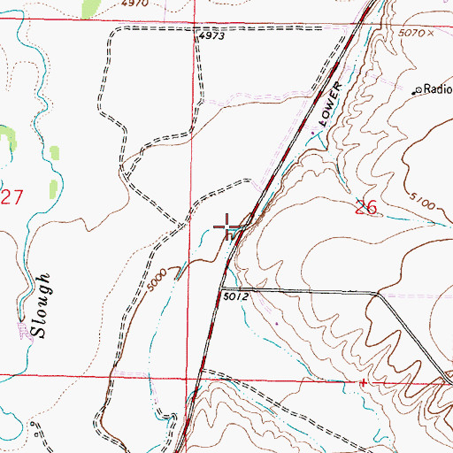 Topographic Map of Carter Creek, MT