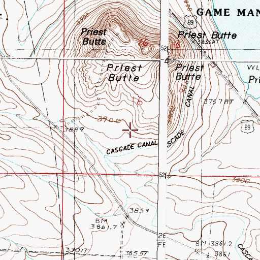 Topographic Map of Cascade Canal, MT
