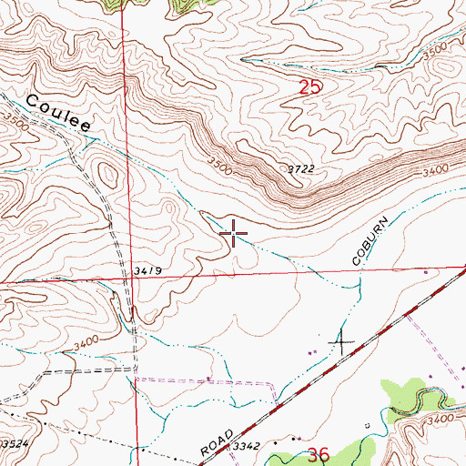 Topographic Map of Cashen Coulee, MT