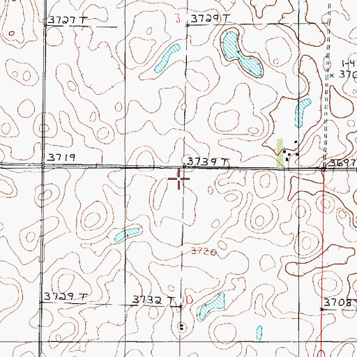 Topographic Map of Caskey School (historical), MT