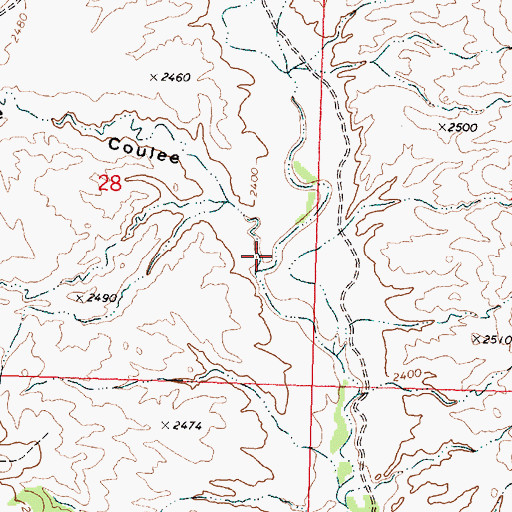 Topographic Map of Castle Coulee, MT