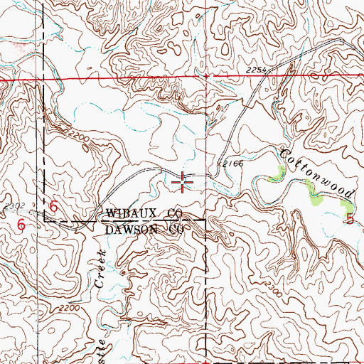 Topographic Map of Castle Creek, MT