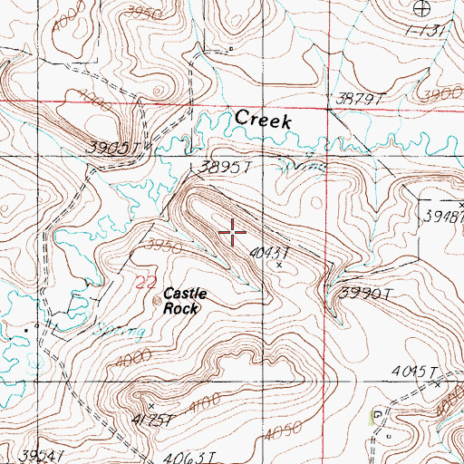 Topographic Map of Castle Rock, MT