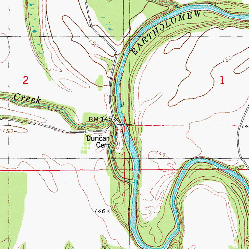 Topographic Map of Fourmile Creek, AR