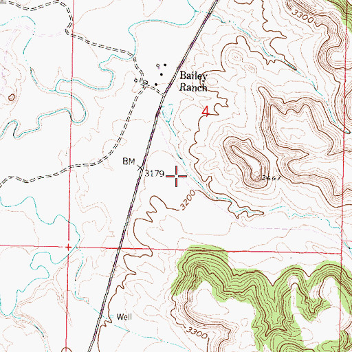 Topographic Map of Caswell Coulee, MT
