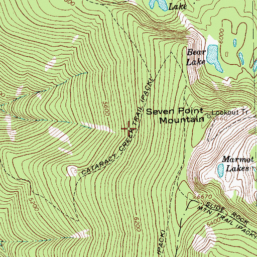 Topographic Map of Cataract Creek Trail, MT